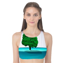 Crystal-ball-sphere-cartoon Color Background Tank Bikini Top by 99art