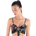 Pink Peony  Flower Woven Tie Front Bralet View1