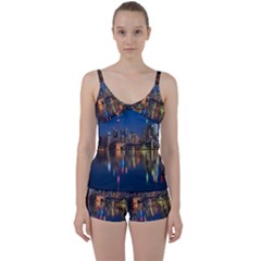 Seaside River Tie Front Two Piece Tankini by artworkshop