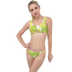 Flowers Green Texture With Pattern Leaves Shape Seamless The Little Details Bikini Set by danenraven