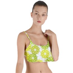 Flowers Green Texture With Pattern Leaves Shape Seamless Layered Top Bikini Top  by danenraven