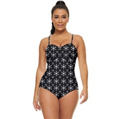 Snowflakes Background Pattern Retro Full Coverage Swimsuit by Cowasu