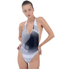 Washing Machines Home Electronic Backless Halter One Piece Swimsuit by Cowasu