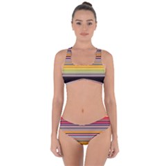 Neopolitan Horizontal Lines Strokes Criss Cross Bikini Set by Bangk1t