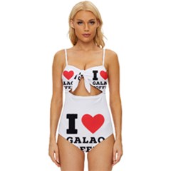 I Love Galao Coffee Knot Front One-piece Swimsuit