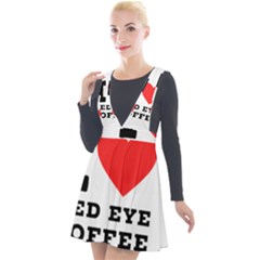 I Love Red Eye Coffee Plunge Pinafore Velour Dress by ilovewhateva