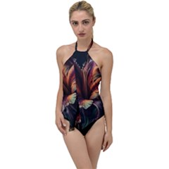 Flower Orange Lilly Go With The Flow One Piece Swimsuit