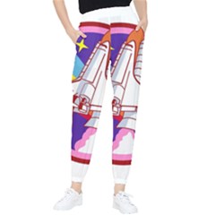 Badge-patch-pink-rainbow-rocket Women s Tapered Pants by Wav3s