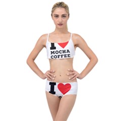I Love Mocha Coffee Layered Top Bikini Set by ilovewhateva