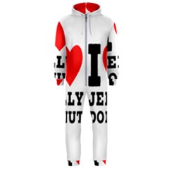 I Love Jelly Donut Hooded Jumpsuit (men) by ilovewhateva