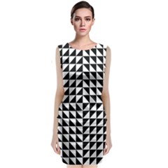 Optical Illusion Black Sleeveless Velvet Midi Dress by Ndabl3x
