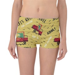 Childish-seamless-pattern-with-dino-driver Reversible Boyleg Bikini Bottoms by Vaneshart