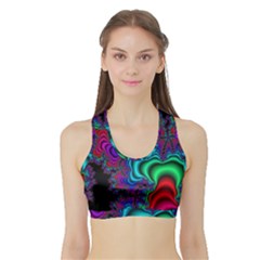 Abstract Piece Color Sports Bra With Border by Vaneshop