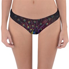 Peacock Feathers Reversible Hipster Bikini Bottoms by Wav3s