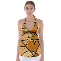 Mazipoodles In The Frame - Brown Babydoll Tankini Top by Mazipoodles
