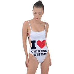 I Love Chinese Cuisine Tie Strap One Piece Swimsuit