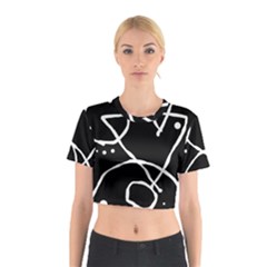 Mazipoodles In The Frame - Black White Cotton Crop Top by Mazipoodles