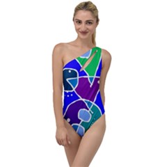 Mazipoodles In The Frame - Balanced Meal 2 To One Side Swimsuit by Mazipoodles