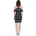 Midnight Noir Garden Chic Pattern Shoulder Frill Bodycon Summer Dress View4