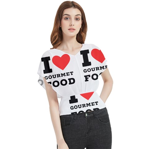 I Love Gourmet Food Butterfly Chiffon Blouse by ilovewhateva