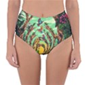 Monkey Tiger Bird Parrot Forest Jungle Style Reversible High-Waist Bikini Bottoms View3