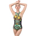 Monkey Tiger Bird Parrot Forest Jungle Style Cross Front Low Back Swimsuit View1