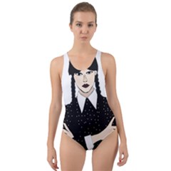 Wednesday Addams Cut-out Back One Piece Swimsuit by Fundigitalart234