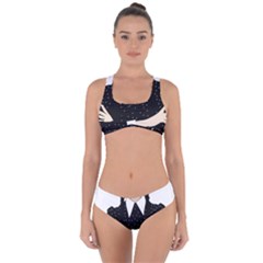 Wednesday Addams Criss Cross Bikini Set by Fundigitalart234
