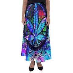 Cannabis Psychedelic Flared Maxi Skirt by Cowasu
