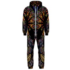 Skull Death Mosaic Artwork Stained Glass Hooded Jumpsuit (men) by Cowasu