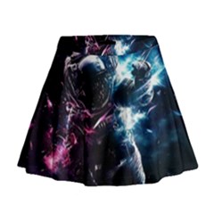 Psychedelic Astronaut Trippy Space Art Mini Flare Skirt by Bangk1t