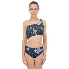 Space Theme Art Pattern Design Wallpaper Spliced Up Two Piece Swimsuit by Ndabl3x