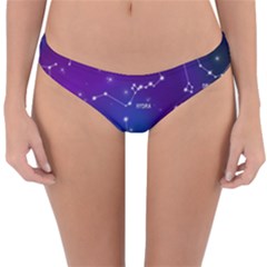 Realistic Night Sky With Constellations Reversible Hipster Bikini Bottoms by Cowasu