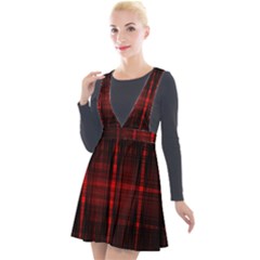 Black And Red Backgrounds Plunge Pinafore Velour Dress by Amaryn4rt