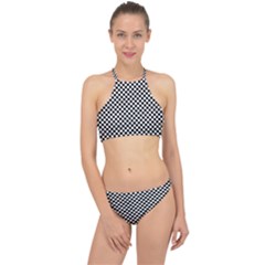 Black And White Checkerboard Background Board Checker Racer Front Bikini Set by Amaryn4rt