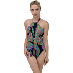 Autumn Pattern Dried Leaves Go With The Flow One Piece Swimsuit by Simbadda