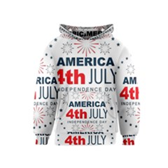 Independence Day Usa Kids  Pullover Hoodie by Ravend