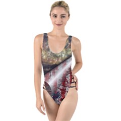 Independence Day July 4th High Leg Strappy Swimsuit by Ravend