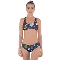 Memphis Design Seamless Pattern Criss Cross Bikini Set