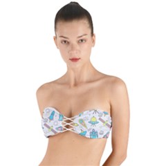Cute-seamless-pattern-with-space Twist Bandeau Bikini Top by uniart180623