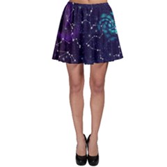 Realistic-night-sky-poster-with-constellations Skater Skirt by uniart180623