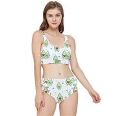 Cute-seamless-pattern-with-avocado-lovers Frilly Bikini Set by uniart180623