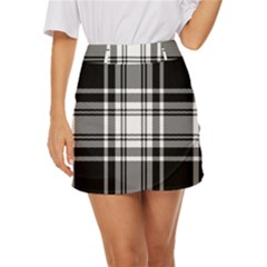 Pixel-background-design-modern-seamless-pattern-plaid-square-texture-fabric-tartan-scottish-textile- Mini Front Wrap Skirt by uniart180623