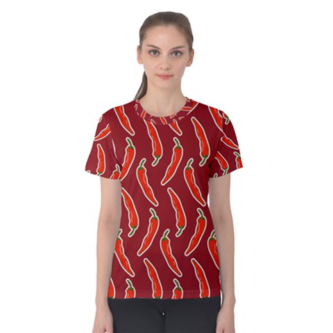 Chili-pattern-red Women s Cotton Tee by uniart180623