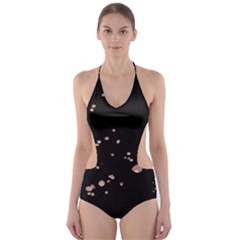 Abstract Rose Gold Glitter Background Cut-out One Piece Swimsuit by artworkshop