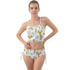 Vector-pattern-with-cute-giraffe-cartoon Mini Tank Bikini Set by uniart180623