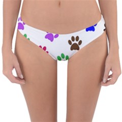 Pawprints-paw-prints-paw-animal Reversible Hipster Bikini Bottoms by uniart180623