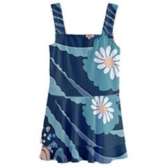 Waves Flowers Pattern Water Floral Minimalist Kids  Layered Skirt Swimsuit by uniart180623