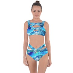 Tsunami Waves Ocean Sea Nautical Nature Water Painting Bandaged Up Bikini Set  by uniart180623