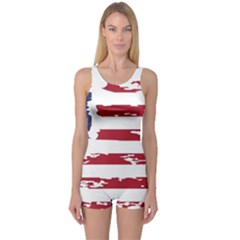 Flag Usa Unite Stated America One Piece Boyleg Swimsuit by uniart180623